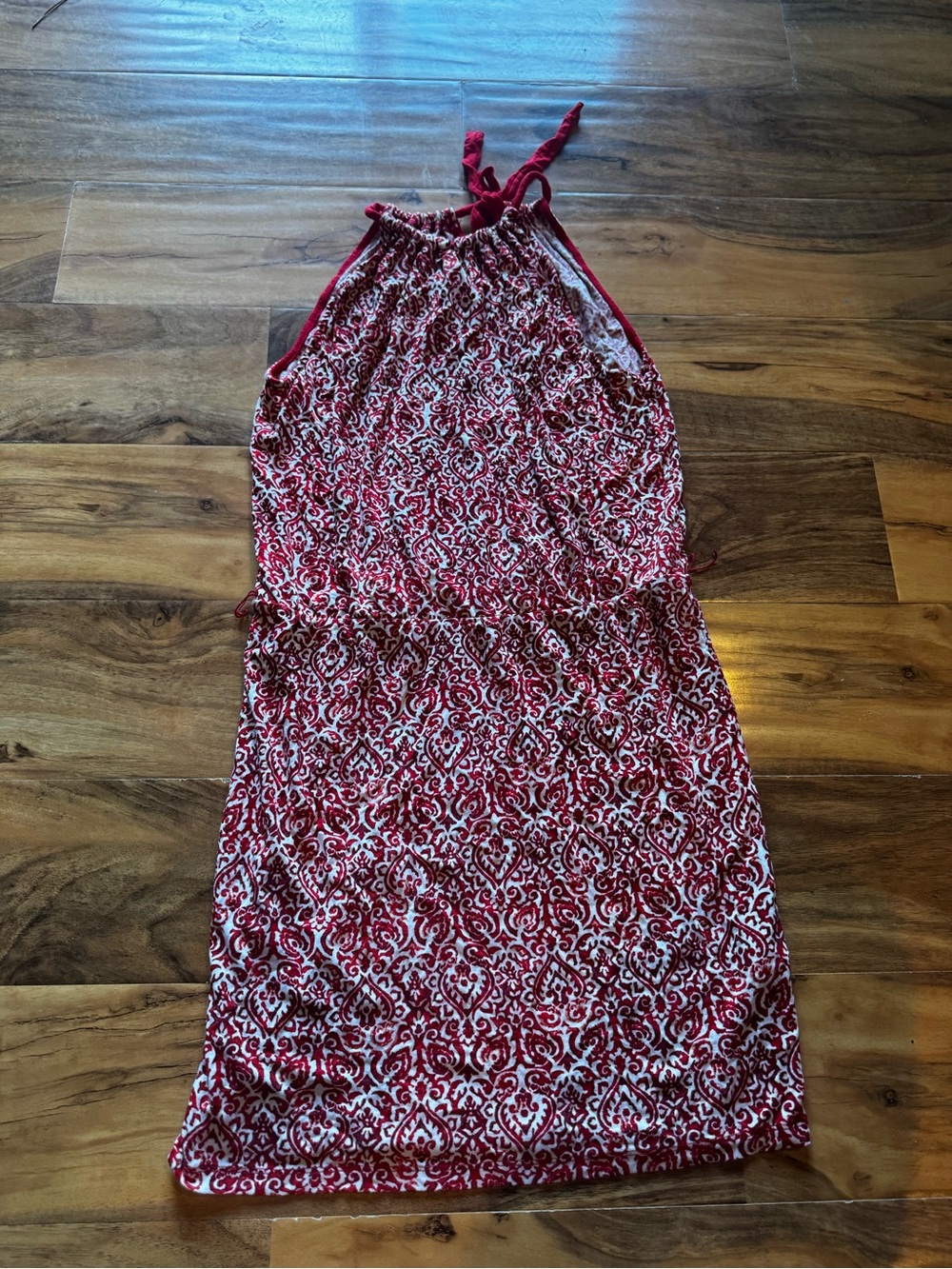Michael stars Red and White Halter Neck Printed Dress